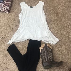 White Lacey top